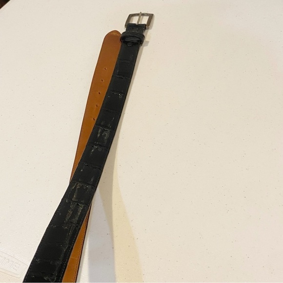 FLEMING OF BUCKHEAD Genuine Alligator Leather Belt Black 43 - Picture 3 of 14